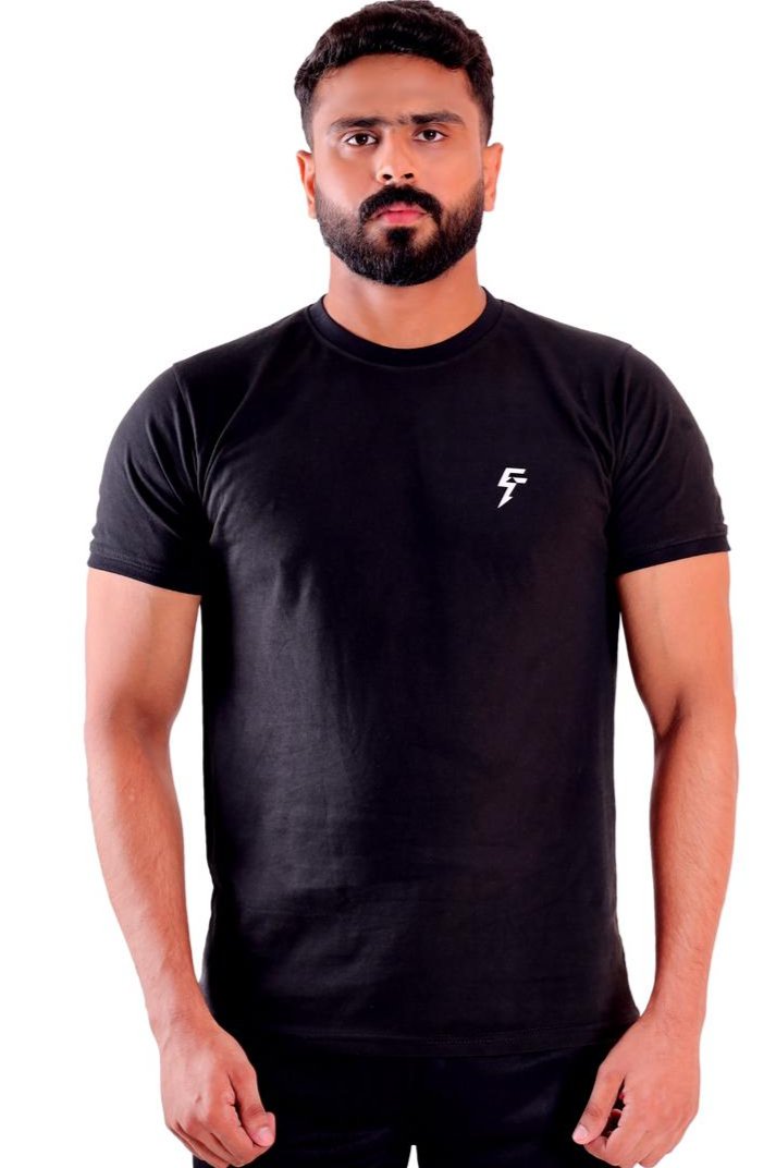 FF . Black T. Shirt Cotton Jersey